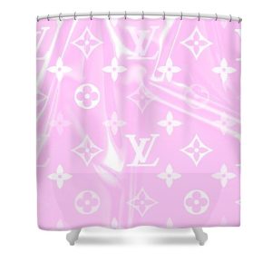 Louis Vuitton Shower Curtain Pink And White 050