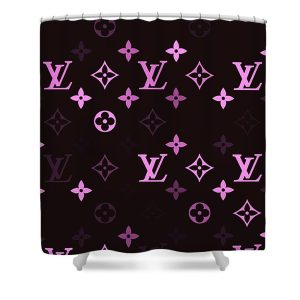 Louis Vuitton Shower Curtain Purple And Black 053