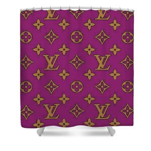 Louis Vuitton Shower Curtain Purple And Gold 054