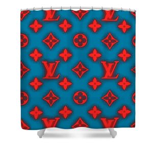 Louis Vuitton Shower Curtain Red And Blue 057