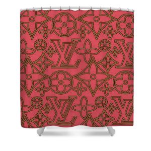 Louis Vuitton Shower Curtain Red And Gold 058