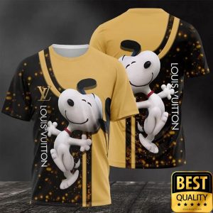 Louis Vuitton Snoopy Dog Yellow Black US T-Shirt 124
