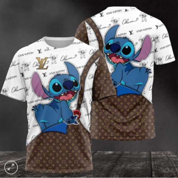 LV Stich Crashes Luxury 3D T-Shirt 022