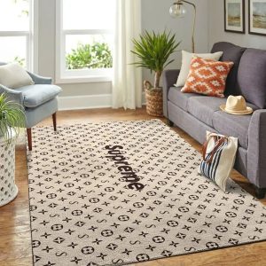 Louis Vuitton Supreme Beige Living Room Carpet 081