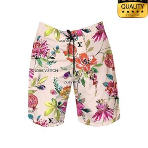 Louis Vuitton Tropical Floral Flip Flops And Hawaii Shirt Shorts 061 3