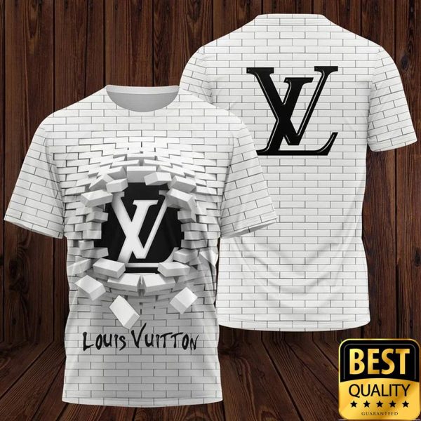 Louis Vuitton White Brick Wall Broken US T-Shirt 126