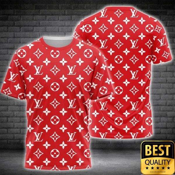 Louis Vuitton White Monogram Red US T-Shirt 127