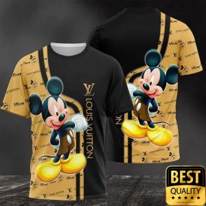 Louis Vuitton Wink Mickey Mouse Yellow US T-Shirt 129