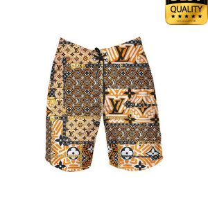 Louis Vuitton Yellow Flip Flops And Combo Hawaii Shirt Shorts 064 3