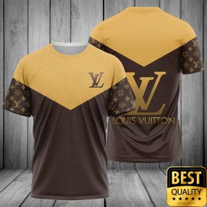 Louis Vuitton Yellow And Brown Big Logo US T-Shirt 132