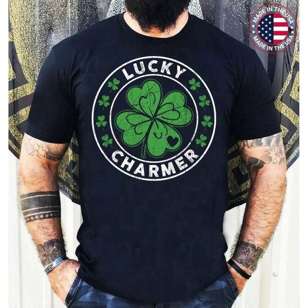 Lucky Charmer Charms Funny St Patricks Day Boys Girls Kids T-Shirt