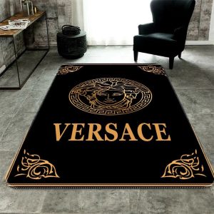 Luxury Bronze Versace Living Room Carpet And Rug 034