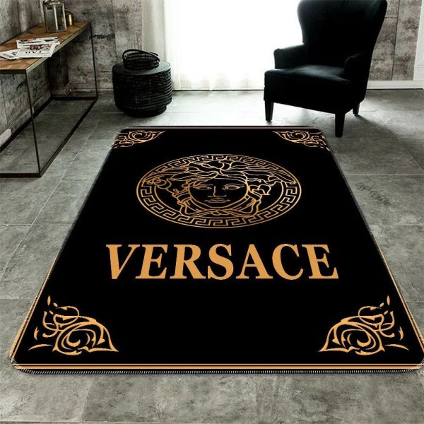 Luxury Bronze Versace Living Room Carpet And Rug 034