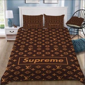 Luxury LV Supreme Bedding Sets Bedroom Luxury Brand Bedding 003