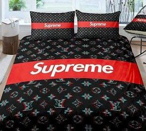 Luxury LV Supreme Bedding Sets Bedroom Luxury Brand Bedding 004