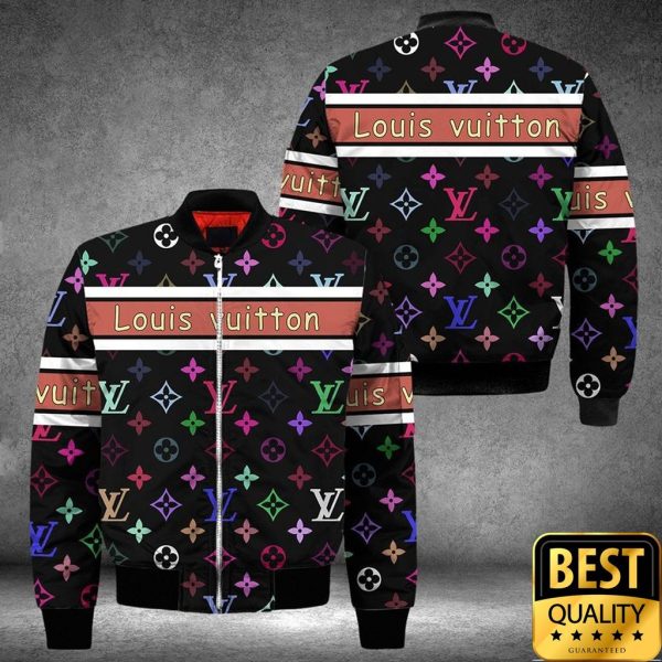 Luxury Louis Vuitton Black With Monogram Multicolore Pattern 3D Shirt And Pants 145
