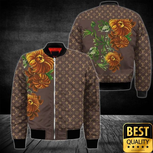 Luxury Louis Vuitton Brown Monogram Pattern With Flowers 3D Shirt 151