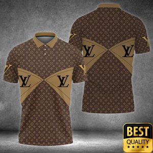 Luxury Louis Vuitton Brown Monogram with Butterfly Wings Pattern and Logo 3D Shirt 4