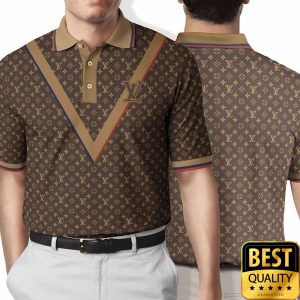 Luxury Louis Vuitton Brown with Monogram Canvas and Big Light Brown V 3D shirt 4