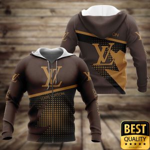 Luxury Louis Vuitton Dark and Light Brown with Logo on Chest 3D Shirt and Pants 4