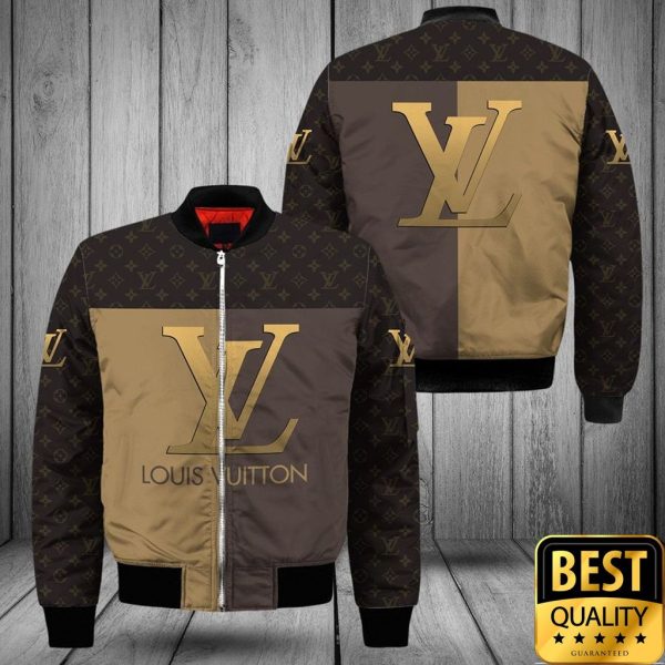 Luxury Louis Vuitton Half Dark Half Light Brown With Logos 3D Shirt And Pants 165