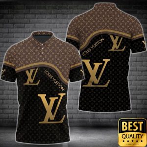 Luxury Louis Vuitton Light Brown and Black Smalls Logos 3D Shirt and Pants 4