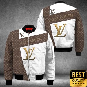 Luxury Louis Vuitton Light Brown And White With Central Logo Pattern 3D Shirt 169