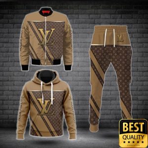 Luxury Louis Vuitton Monogram Canvas Pattern With Brown Logo 3D Shirt And Pants 171