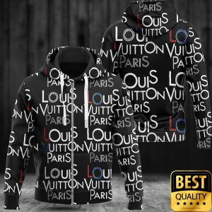 Luxury Louis Vuitton Paris Black with White and Red and Blue Name 3D Shirt and Pants 5