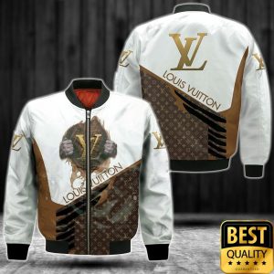 Luxury Louis Vuitton White and Brown with Hand Holding Brand Logo and Name 3D Shirt 7