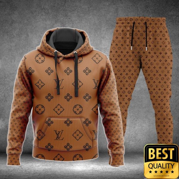 Luxury Louis Vuitton Wood Color With Monogram Canvas Pattern 3D Shirt And Pants 180