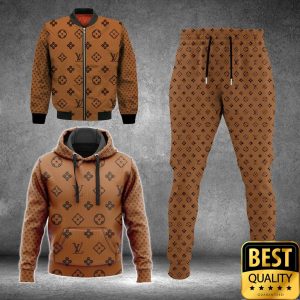 Luxury Louis Vuitton Wood Color with Monogram Canvas Pattern 3D Shirt and Pants 3