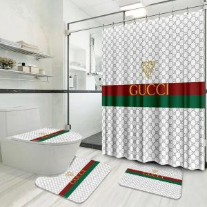 Luxury White Gucci Shower Curtain 046