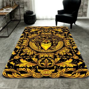 Medusa Golden Pattern Versace Living Room Carpet And Rug 041