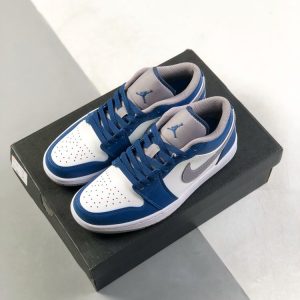 New Arrival Shoes AJ 1 Low True Blue Grey White 553558-412