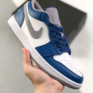 New Arrival AJ1 Low True Blue Grey White 553558 412 5