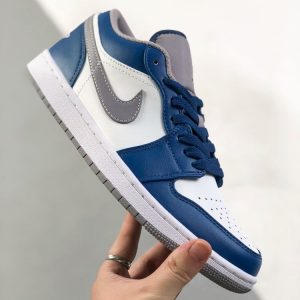 New Arrival Shoes AJ 1 Low True Blue Grey White 553558-412