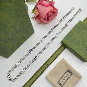 New Arrival Gucci Silver Necklace Women 069