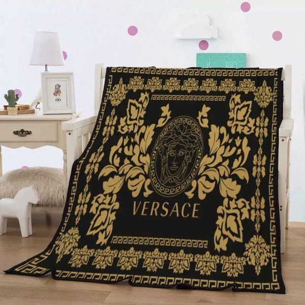 New Yellow Pattern Versace Blanket 036