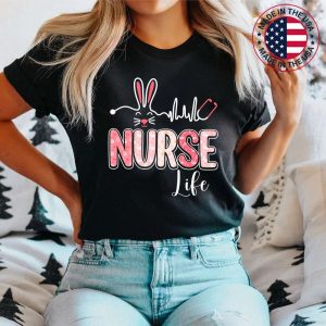 Nurse Life Stethoscope Nursing Cute Easter Bunny Easter Day T-Shirt