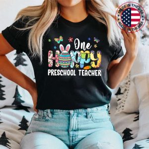 One Hobby Preschool Teacher Bunny Easter Day T-Shirt