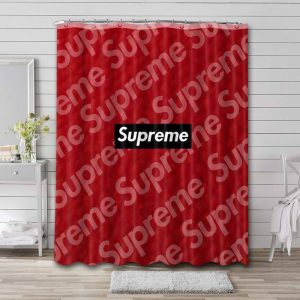 Red Pattern Supreme Shower Curtain Set 031