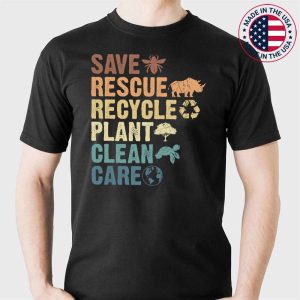 Save Bees Rescue Animals Recycle Plastic Earth Day Planet T-Shirt