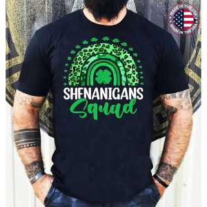 Shenanigans Squad Funny St Patricks Day Shamrock Rainbow Gift T-Shirt