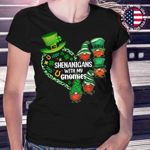 Shenanigans With My Gnomies Gnome St Patrick’s Day Shamrock T-Shirt