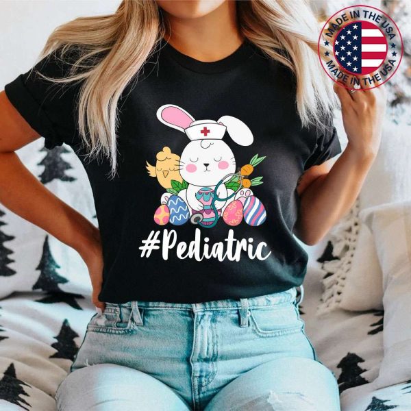 Stethoscope Cute Bunny Pediatric Nurse Easter Day Christians T-Shirt