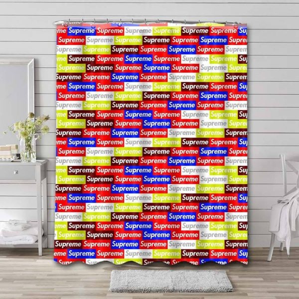 Supreme Pattern Shower Curtain Set 034