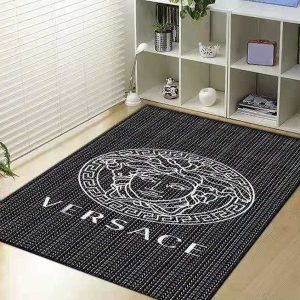 White Logo Versace Living Room Carpet And Rug 060