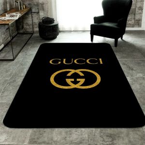 Yellow Logo Gucci Living Room Carpet And Rug 061