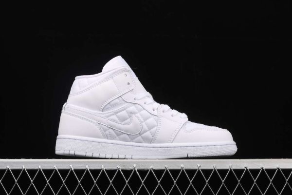 New Arrival AJ1 Mid DB6078-100 Quilted White